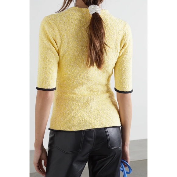 NWT GANNI Asymmetric organic cotton-blend bouclé sweater - Picture 3 of 4